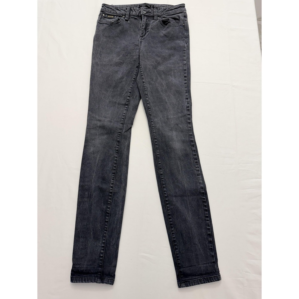 PrAna Jillian Skinny Jeans Womens 4 Gray Charcoal Wash Mid Rise Slim 27x29 Denim